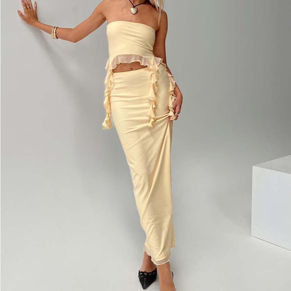 Princess Polly Strapless Cream Dress